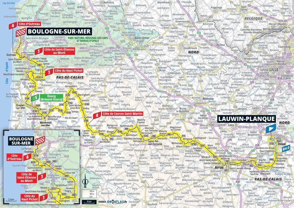 Tour de France 2025 – stage 2 map