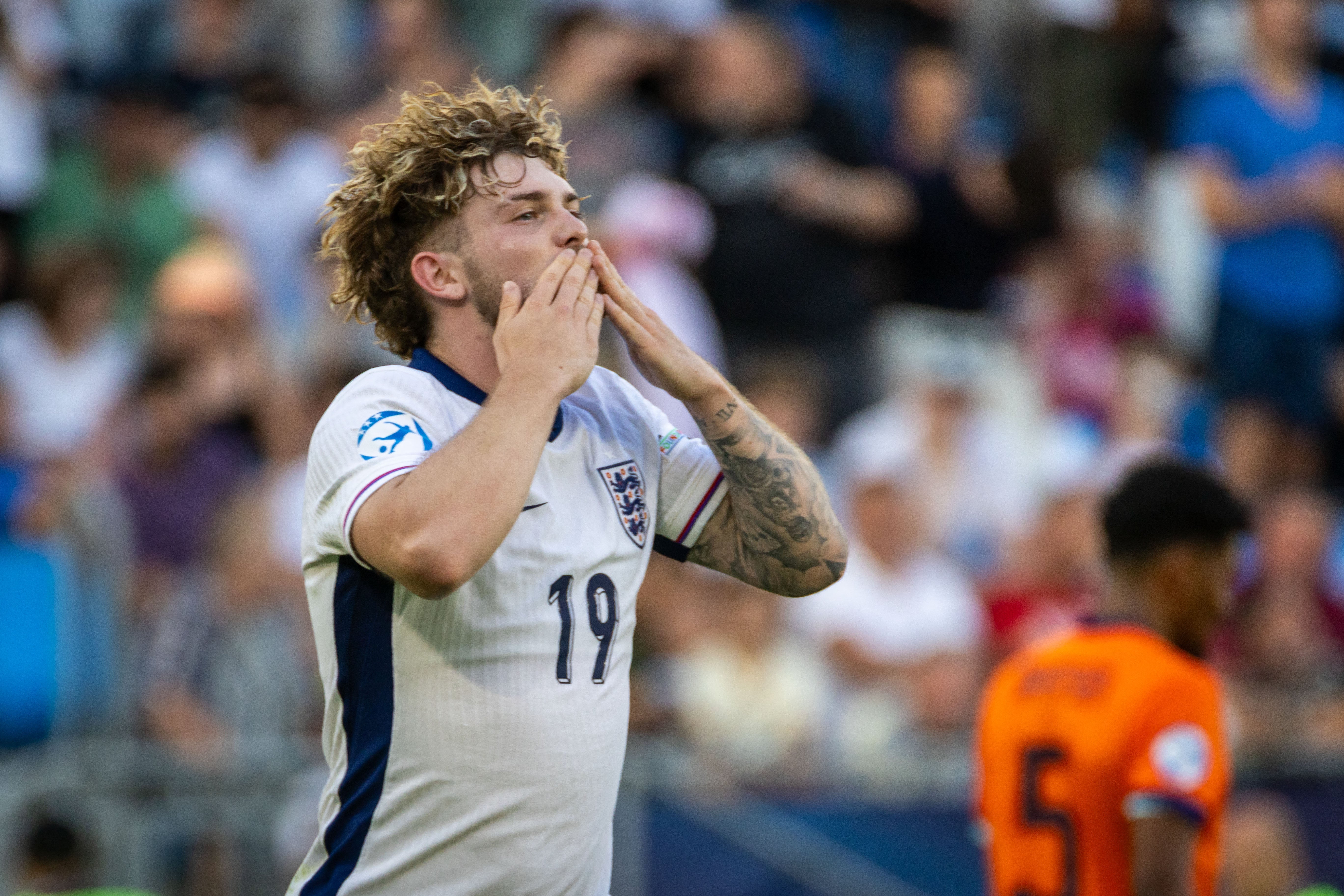 Elliott celebrated his first goal of the game