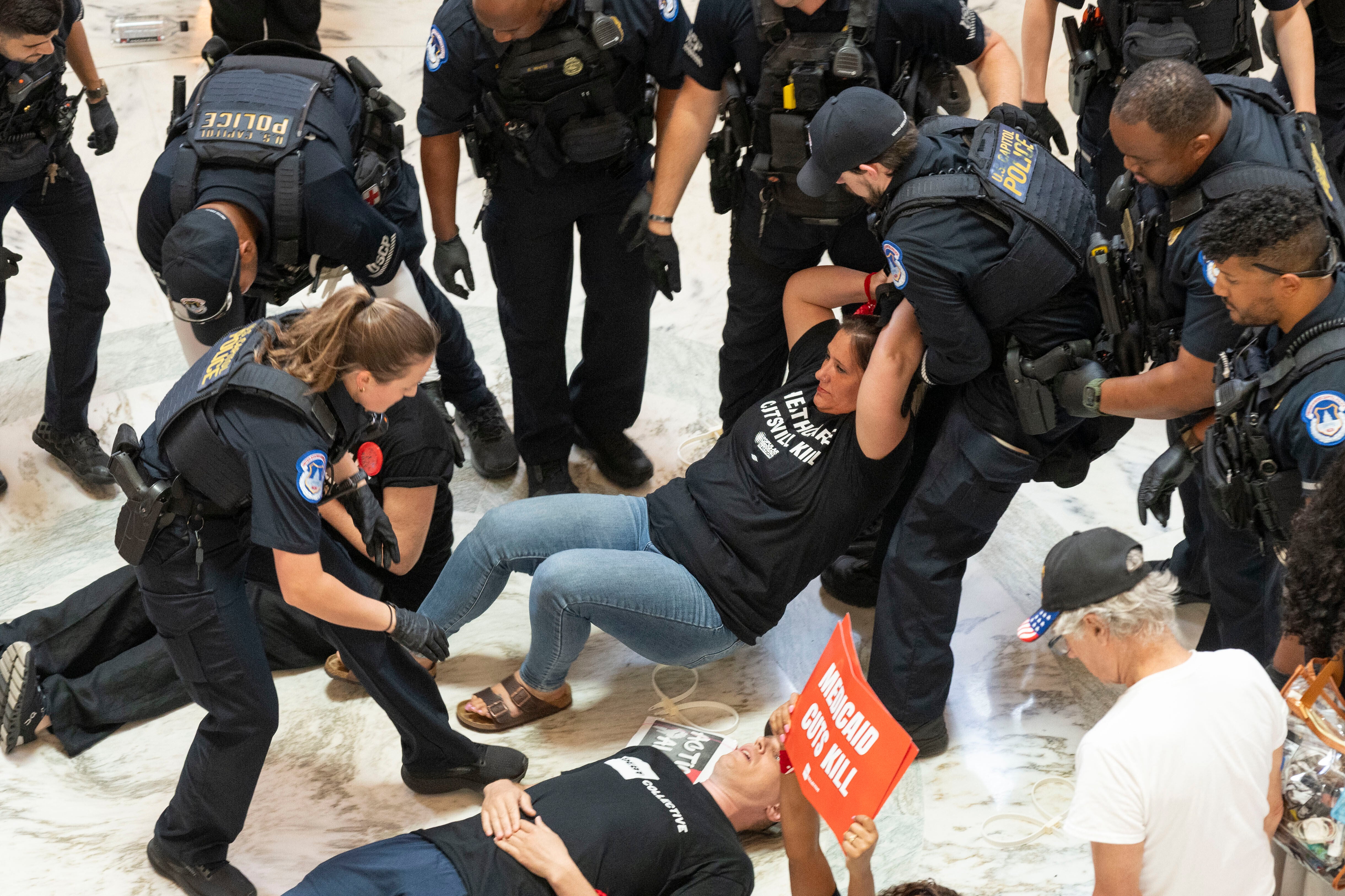 Capitol Police officers arrested 33 people for ‘illegally demonstrating’