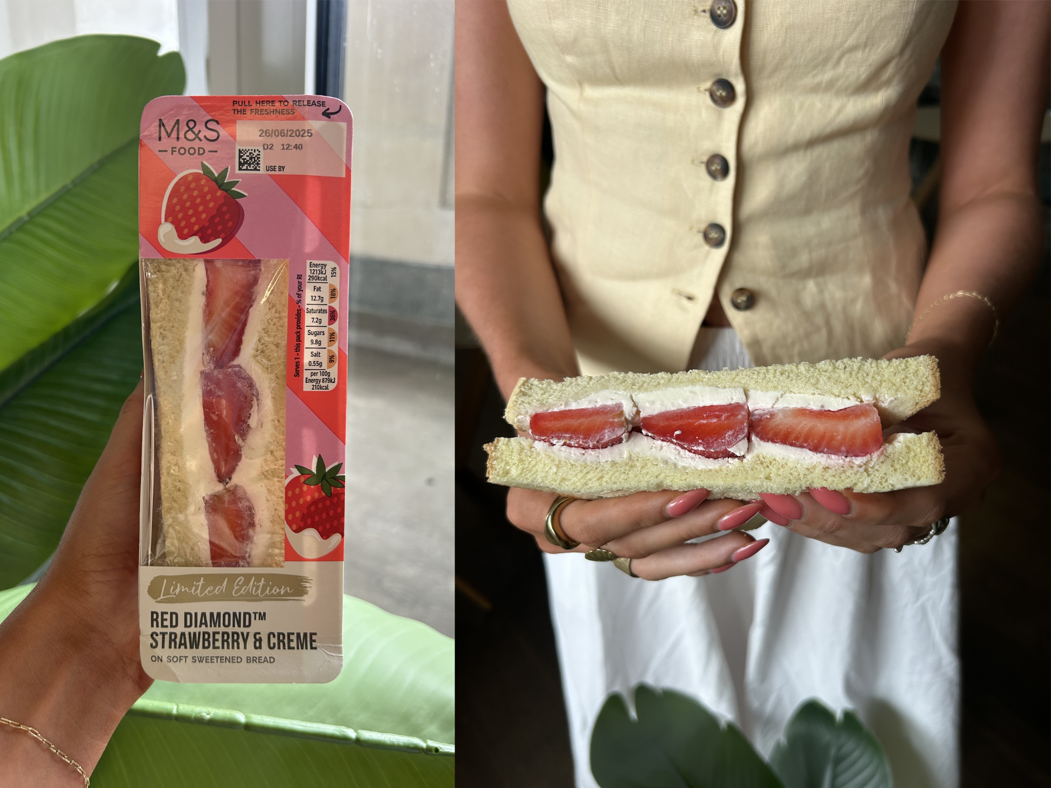 Testing the strawberry and creme sandwich