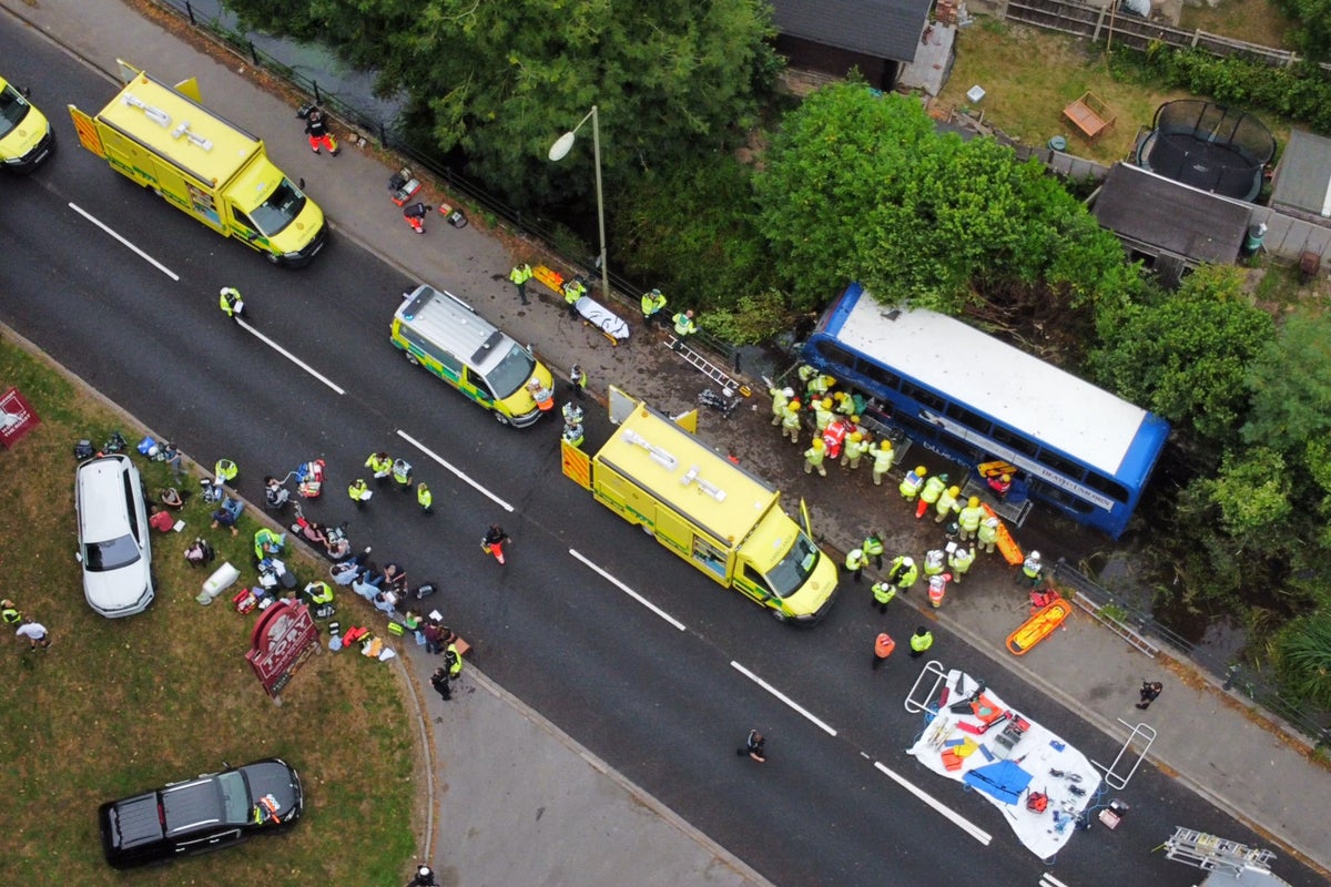 Eastleigh bus crash live: Multiple school students injured after double-decker crashes into River Itchen