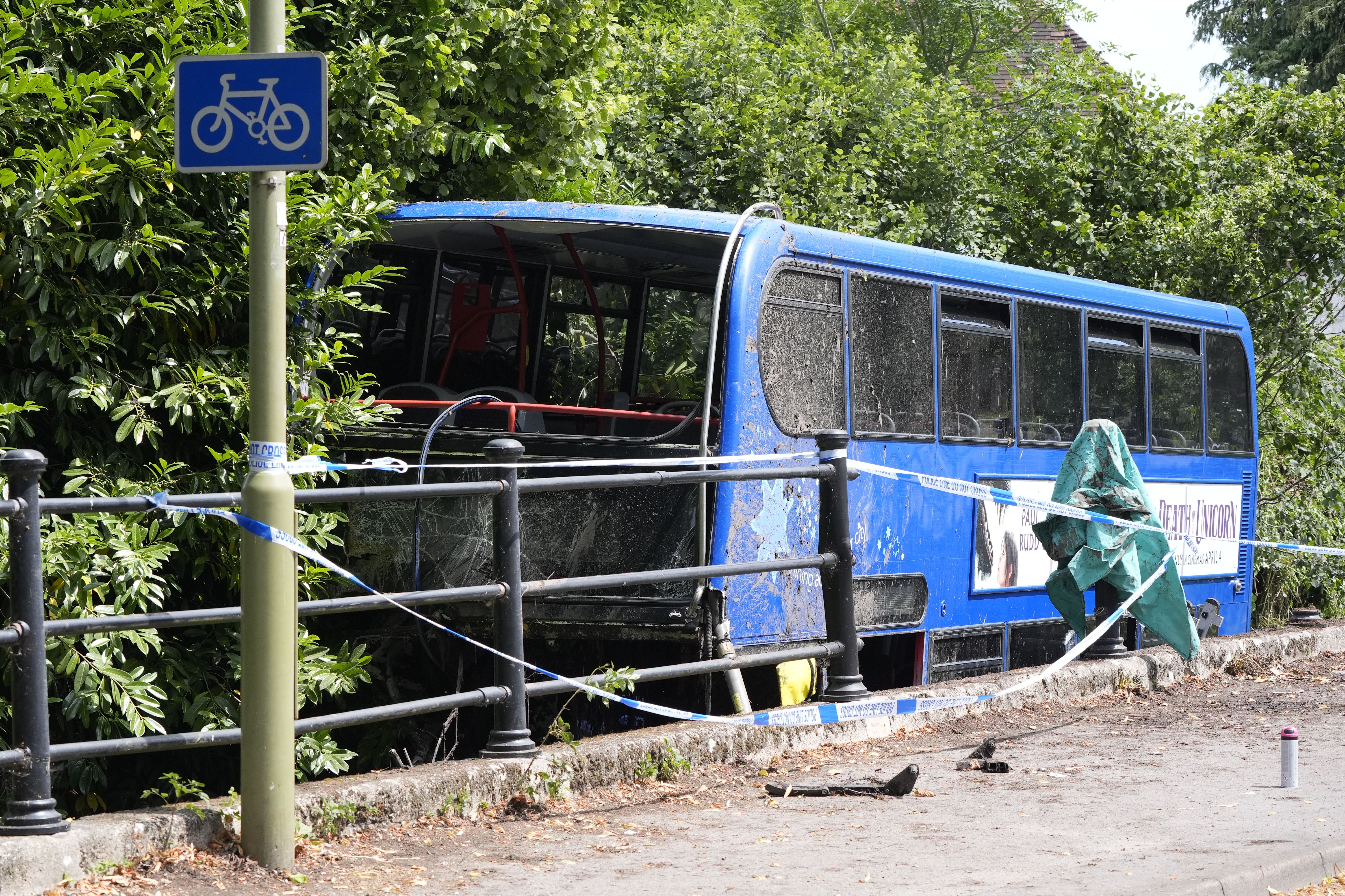 Around 14 passengers were treated at the scene