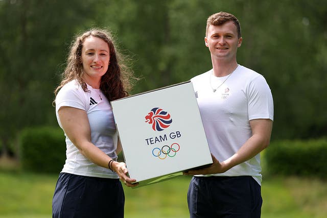 <p>Jennifer Dodds (left) and Bruce Mouat of Team GB</p>