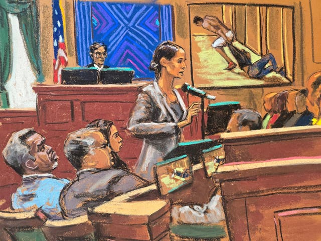 <p>Sean ‘Diddy’ Combs watches as prosecutor Christy Slavik delivers closing arguments</p>