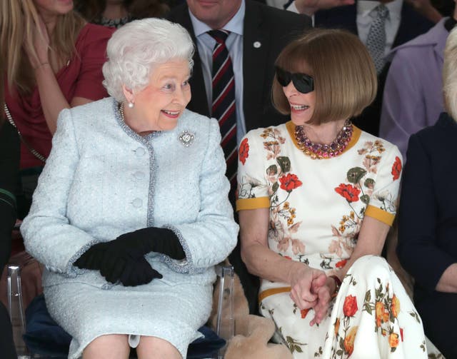 <p>Anna Wintour with the late Queen Elizabeth at London Fashion Week in 2018: As my mother put it, ‘There’s ‘Country Life’ for the life you want, ‘Hello!’ to gawp at other people’s lives and ‘Private Eye’ for the truth behind the lives’</p>