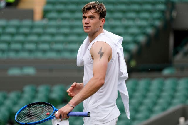 Jack Draper practises at Wimbledon (Ben Whitley/PA)