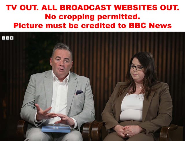 <p>BBC racing commentator John Hunt and his daughter Amy Hunt giving their first interviews since the murders of his wife and two daughters</p>