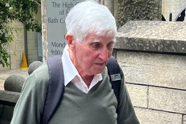 Derek Barker denied three sexual offences when he appeared before Bristol Crown Court (PA)