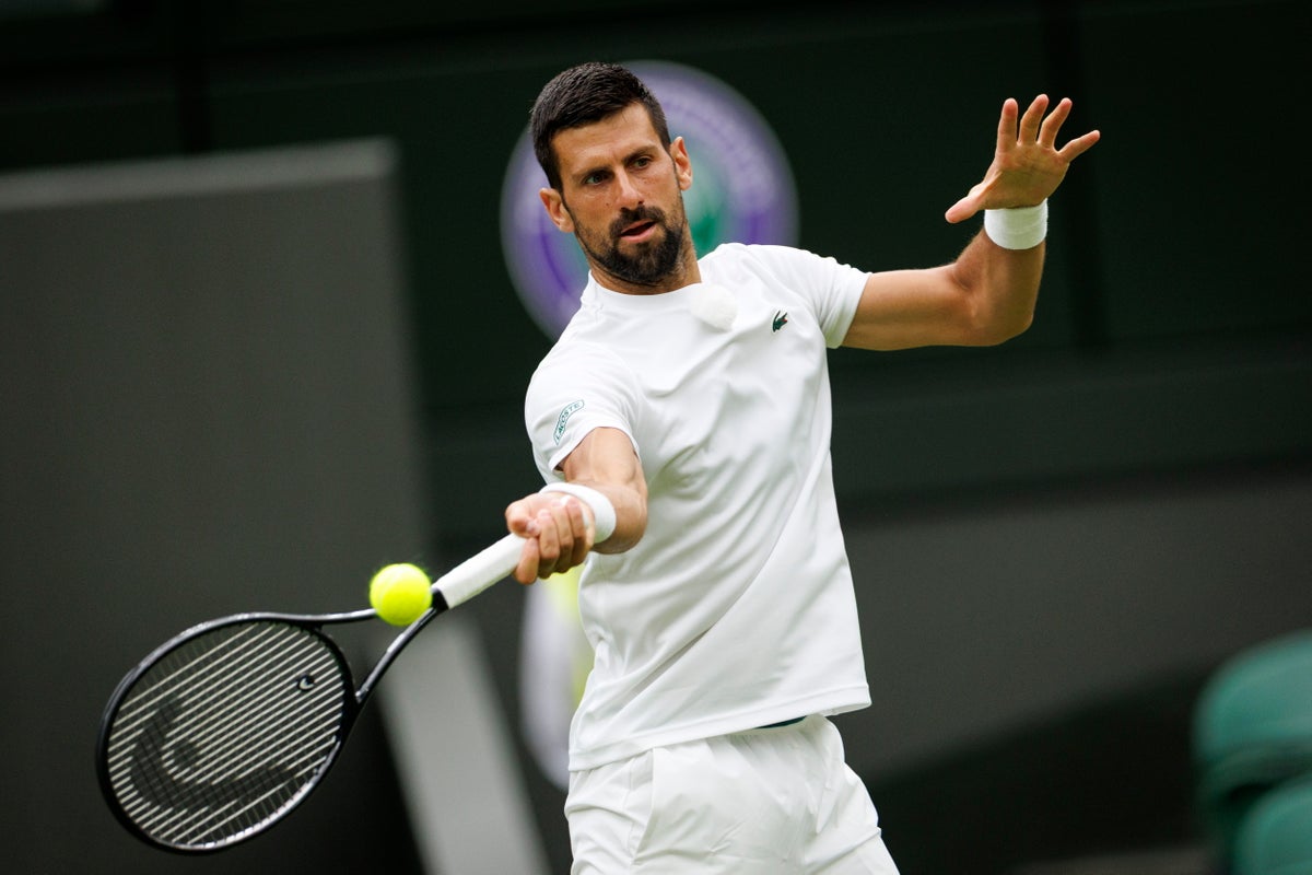 When is Novak Djokovic playing his first round match at Wimbledon?