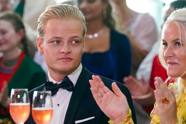 <p>Norway's Marius Borg Hoiby and Crown Princess Mette-Marit</p>