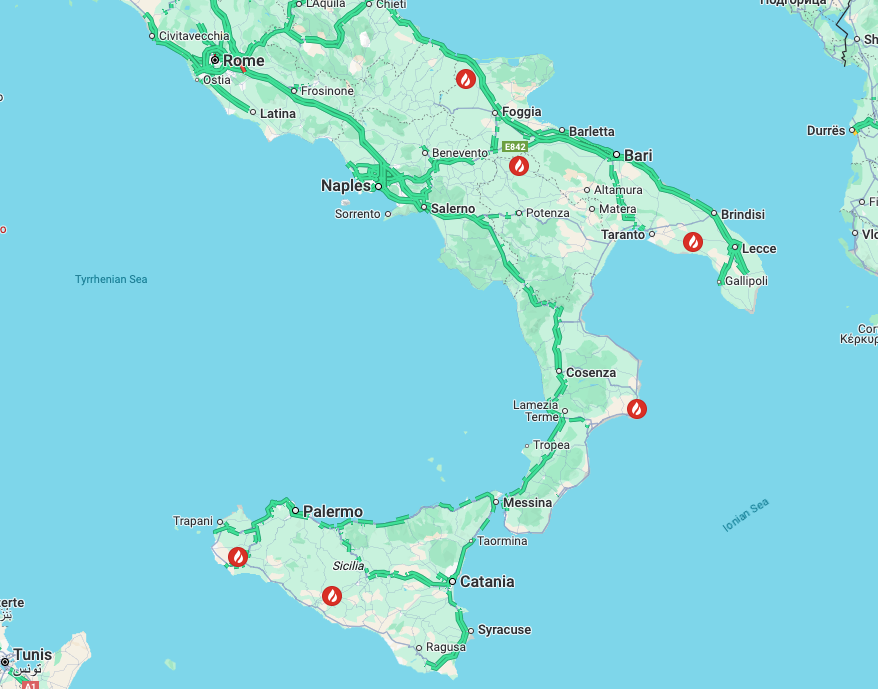 Google Maps wildfire reports