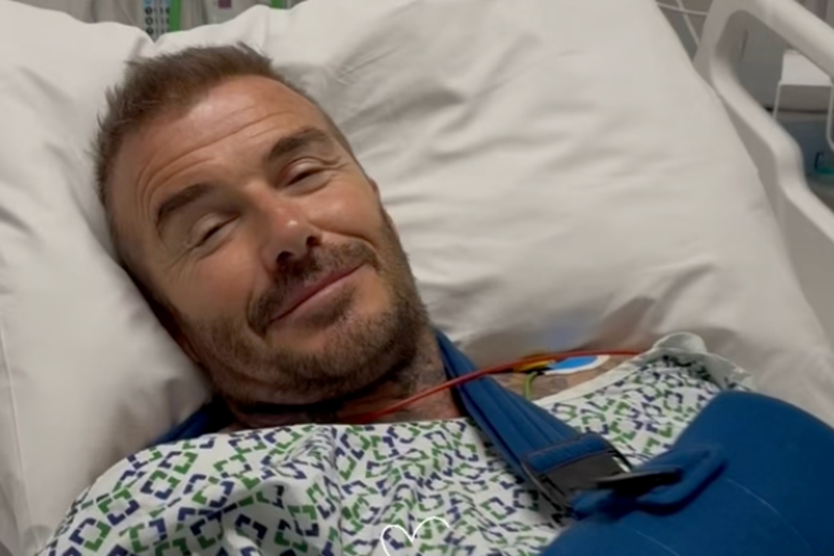 David Beckham in hospital with wife Victoria by his bedside: ‘Get well soon’ David Beckham in hospital with wife Victoria by his bedside: ‘Get well soon’