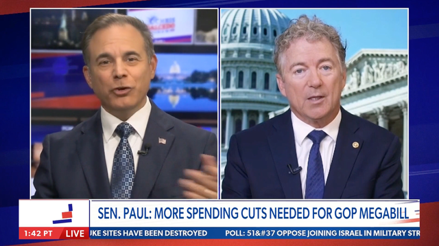 <p>Kentucky Senator Rand Paul complains about Senate Parliamentarian Elizabeth MacDonough on Chris Salcedo's Newsmax show on Thursday June 26 2025</p>