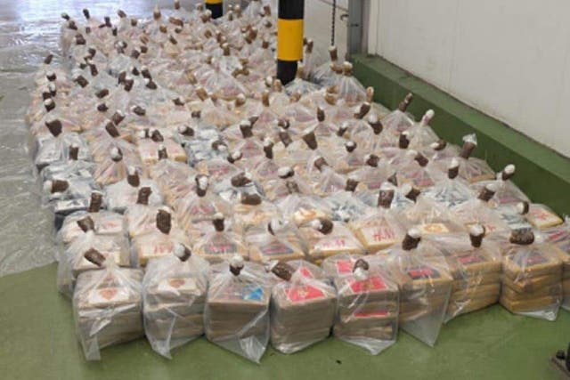 <p>The cocaine seized at London Gateway port</p>