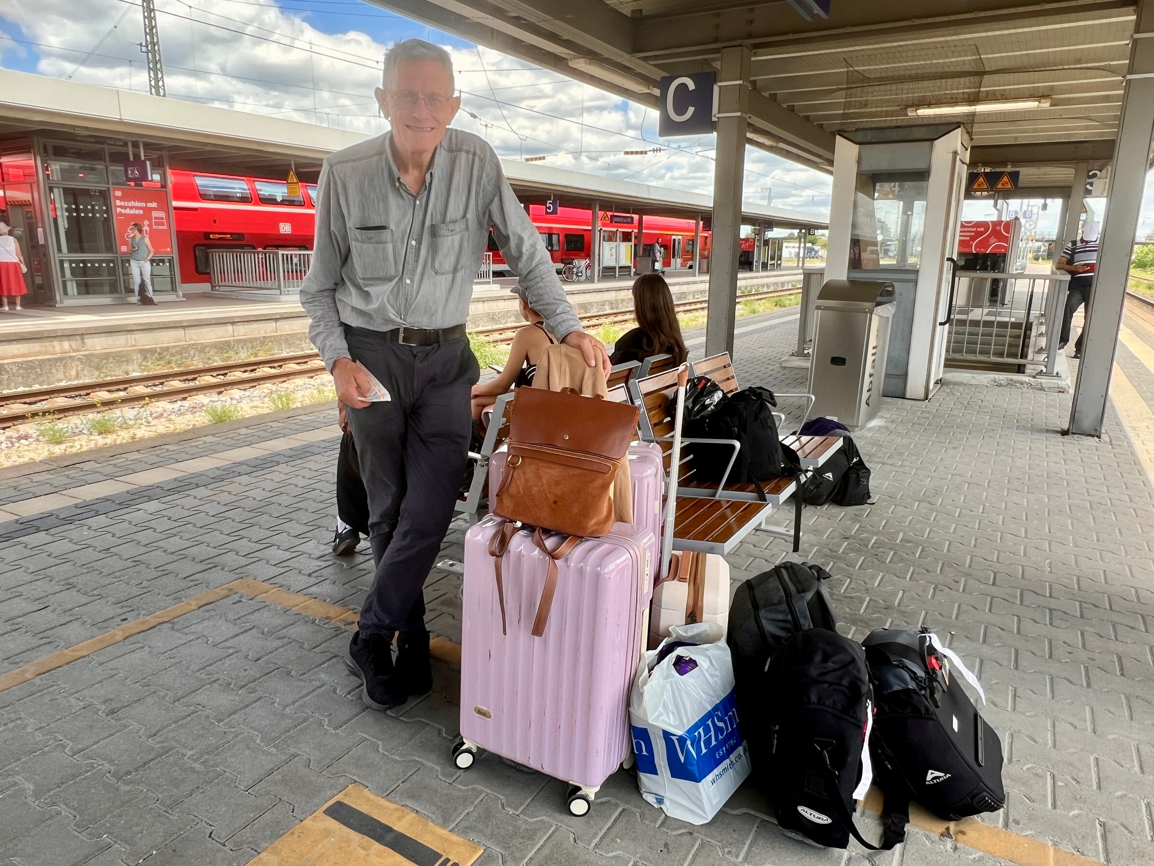 Simon in Munich yesterday, having had to check in one bag with Lufthansa