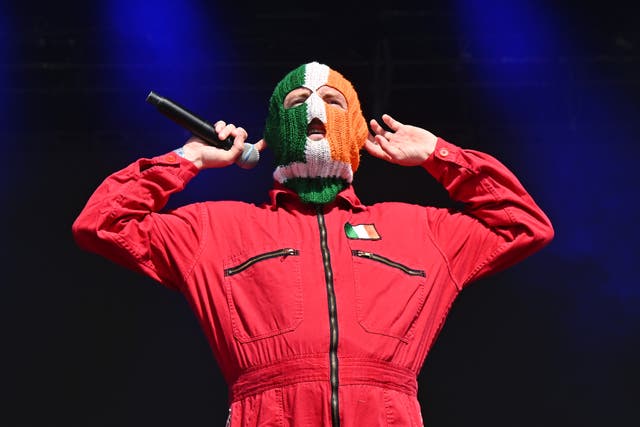 <p>DJ Provai of Kneecap during day four of Glastonbury</p>