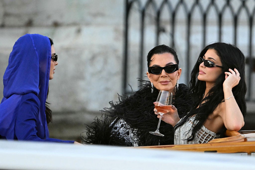 Kendall (left), Kris and Kylie Jenner in Venice