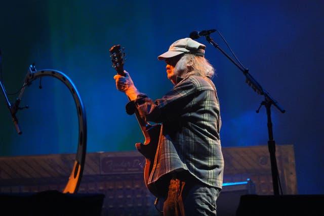 Neil Young headlined the Pyramid Stage on Saturday (Yui Mok/PA)