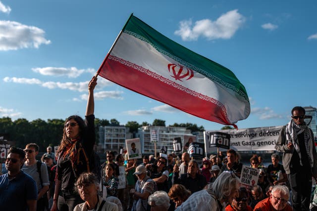 <p>Demonstrators protesting following Trump's announcement that US forces had struck nuclear facilities in Iran</p>