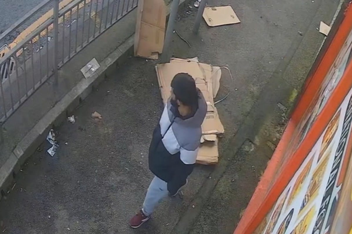 Moment man walks away after stabbing wife to death as she pushed baby in pram
