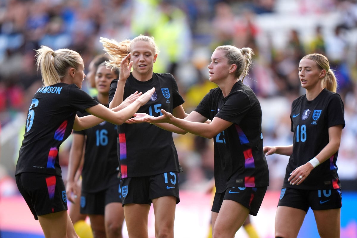 England prepare for European Women’s Championship by thrashing Jamaica