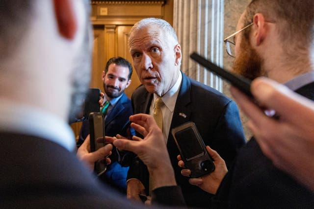 <p>Sen. Thom Tillis (R-N.C.) vocally criticized Stephen Miller’s comments about invading Greenland with a military.</p>