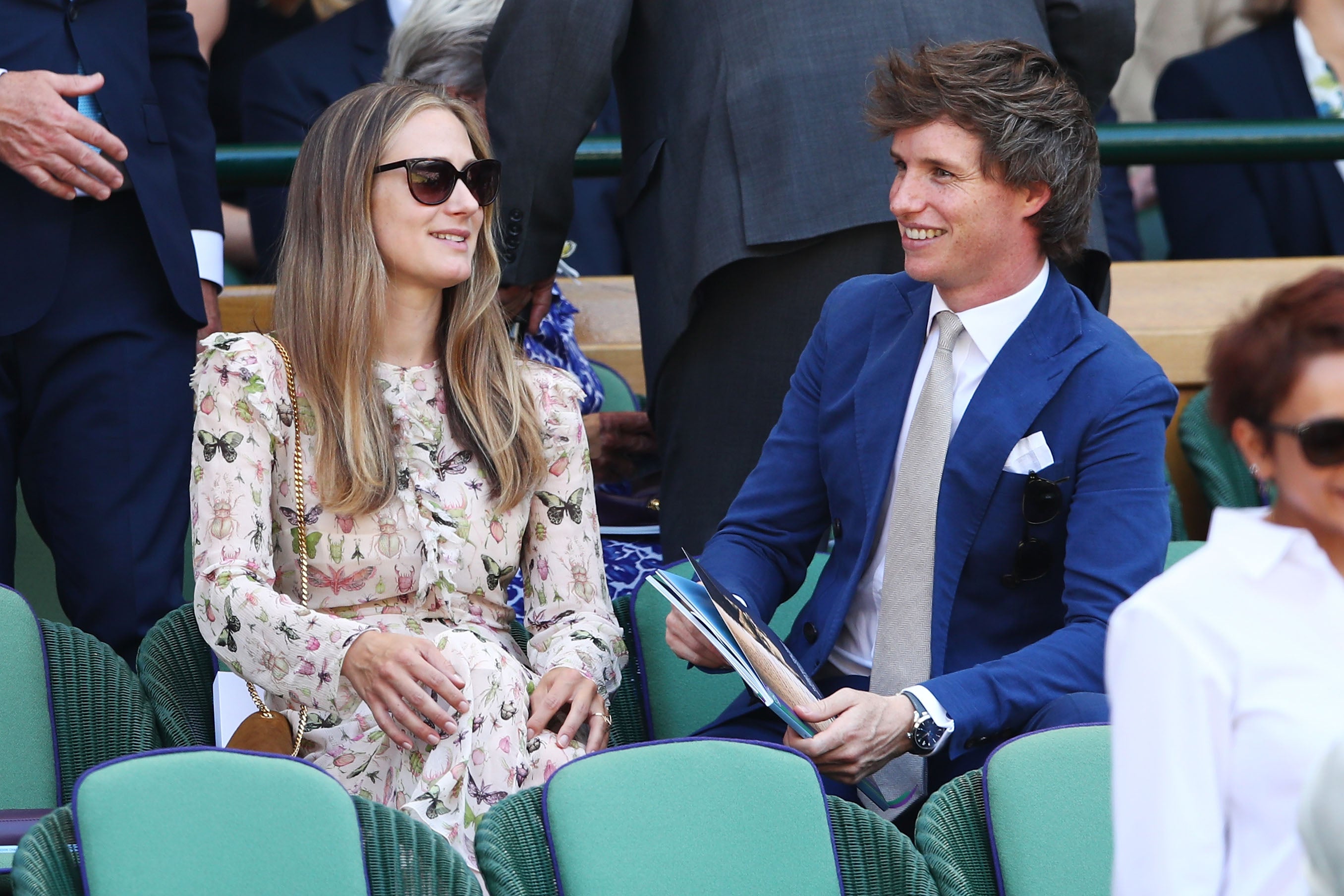 Hannah Bagshawe and Eddie Redmayne at Wimbledon in 2018