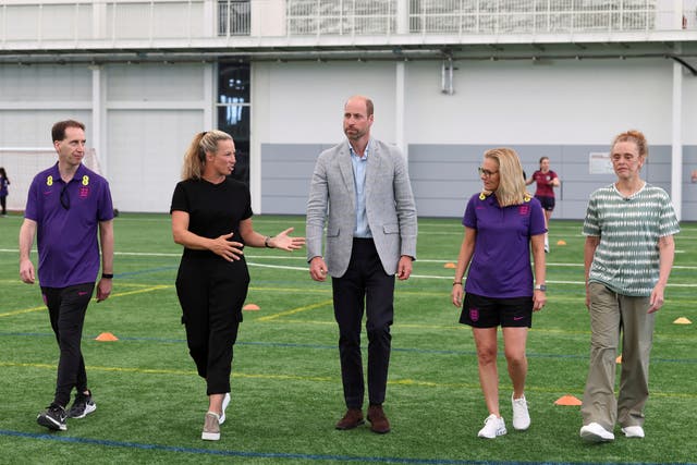 <p>Prince William visits England's women's football team ahead of the 2025 Euros </p>