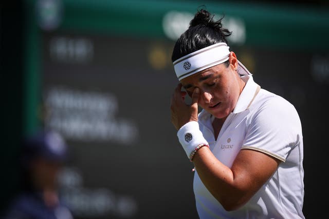<p>Ons Jabeur was left in tears after being forced to withdraw from Wimbledon</p>