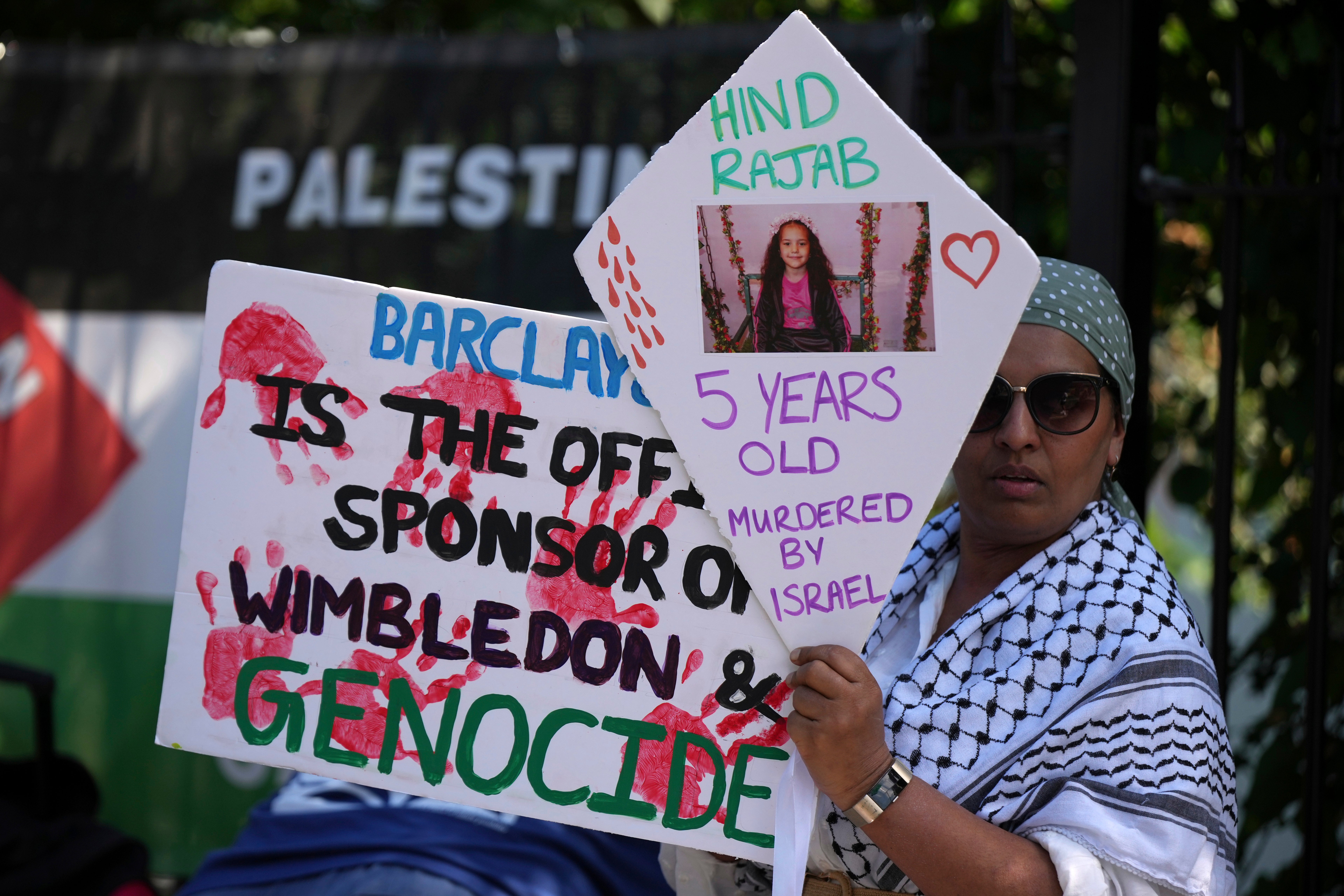Britain Wimbledon Tennis Protest