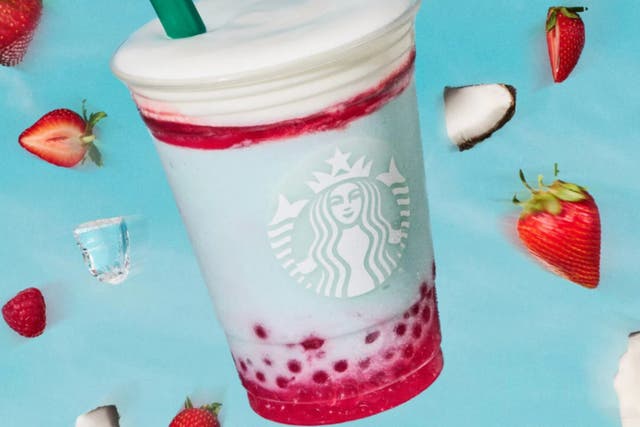 <p>Starbucks' new Fireworks Frappucino</p>