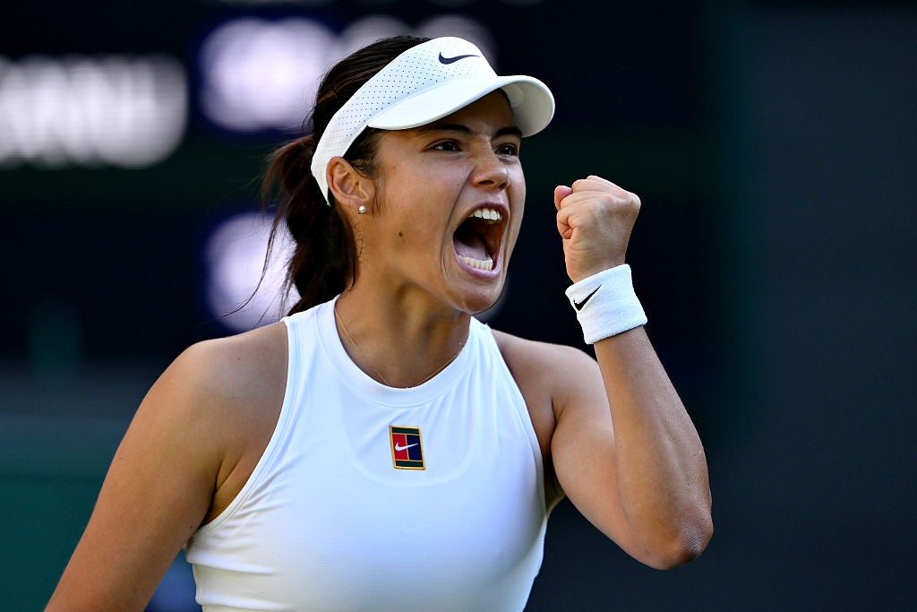 Raducanu was pumped up as she notched victory in under an hour and a half