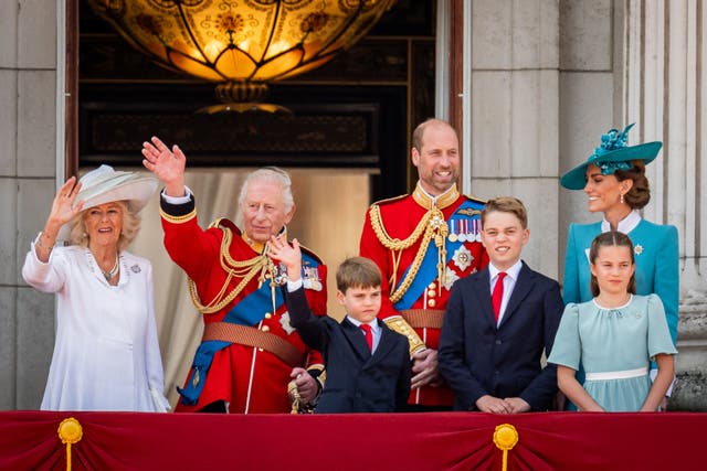 <p>The royal family on the Buckingham Palace balcony at Trooping the Colour (Aaron Chown/PA)</p>
