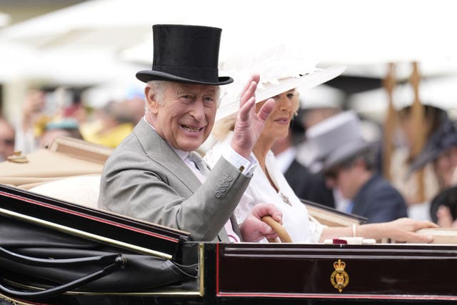 The King and Queen arriving at Royal Ascot in June (Andrew Matthews/PA)