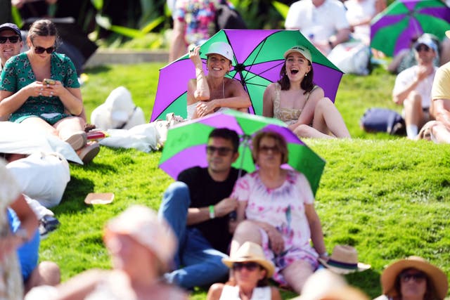 Punters at Wimbledon enjoyed the hottest start to the tournament on record (Mike Egerton/PA)