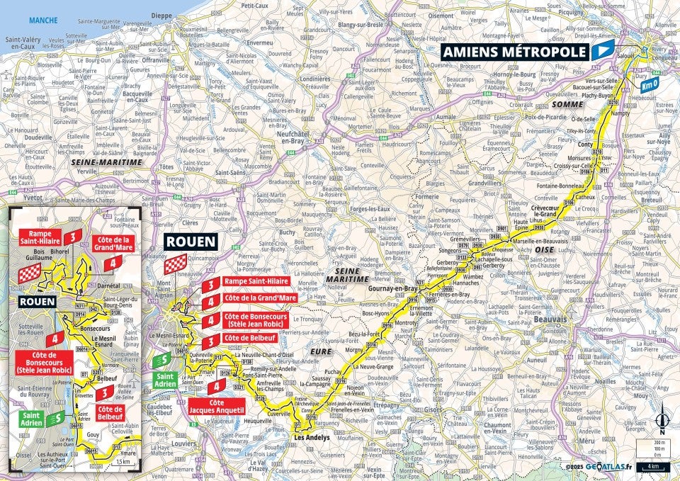 Tour de France 2025 – stage 4 map