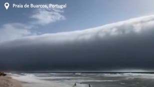 Rare weather phenomenon grips Portugal beach during heatwave