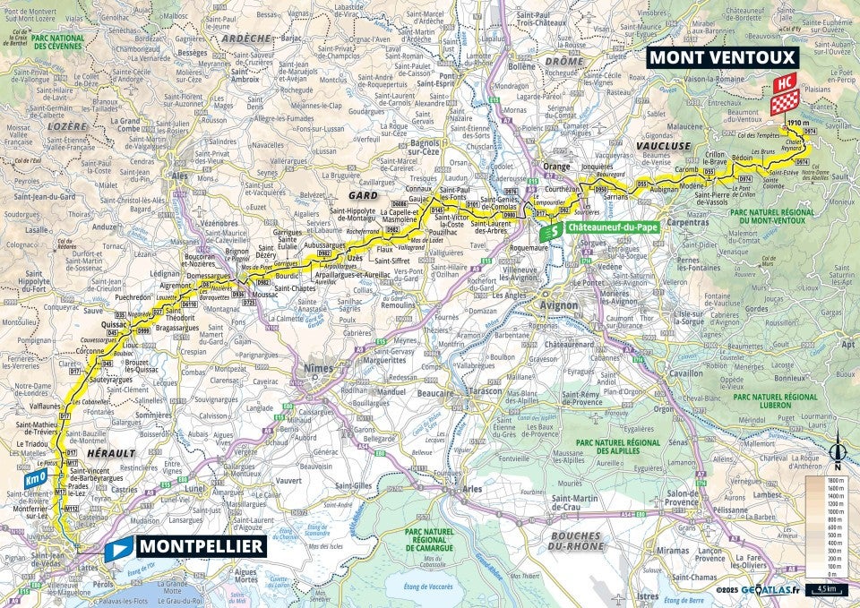 Tour de France 2025 – stage 16 map