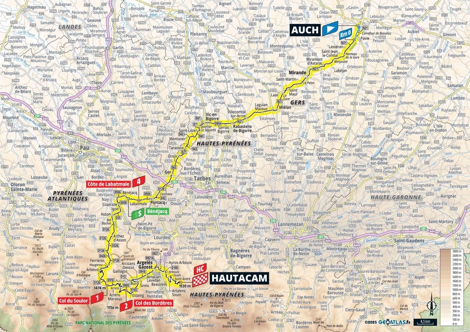 Tour de France 2025 – stage 12 map