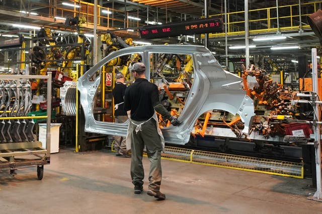 UK factory production saw its recent downturn ease back further, according to new data (Owen Humphreys/PA)