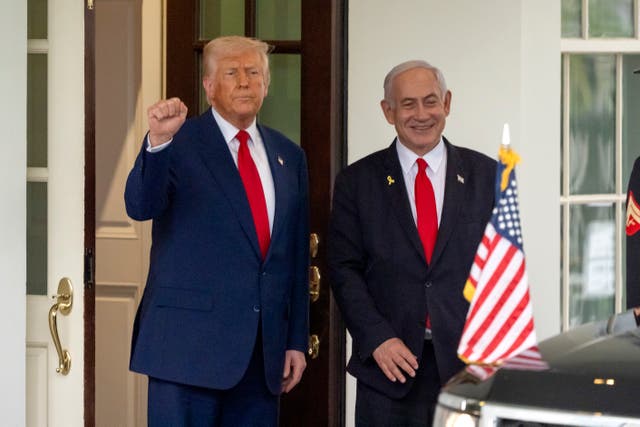 <p>Trump and Netanyahu meet at the White House in April this year</p>