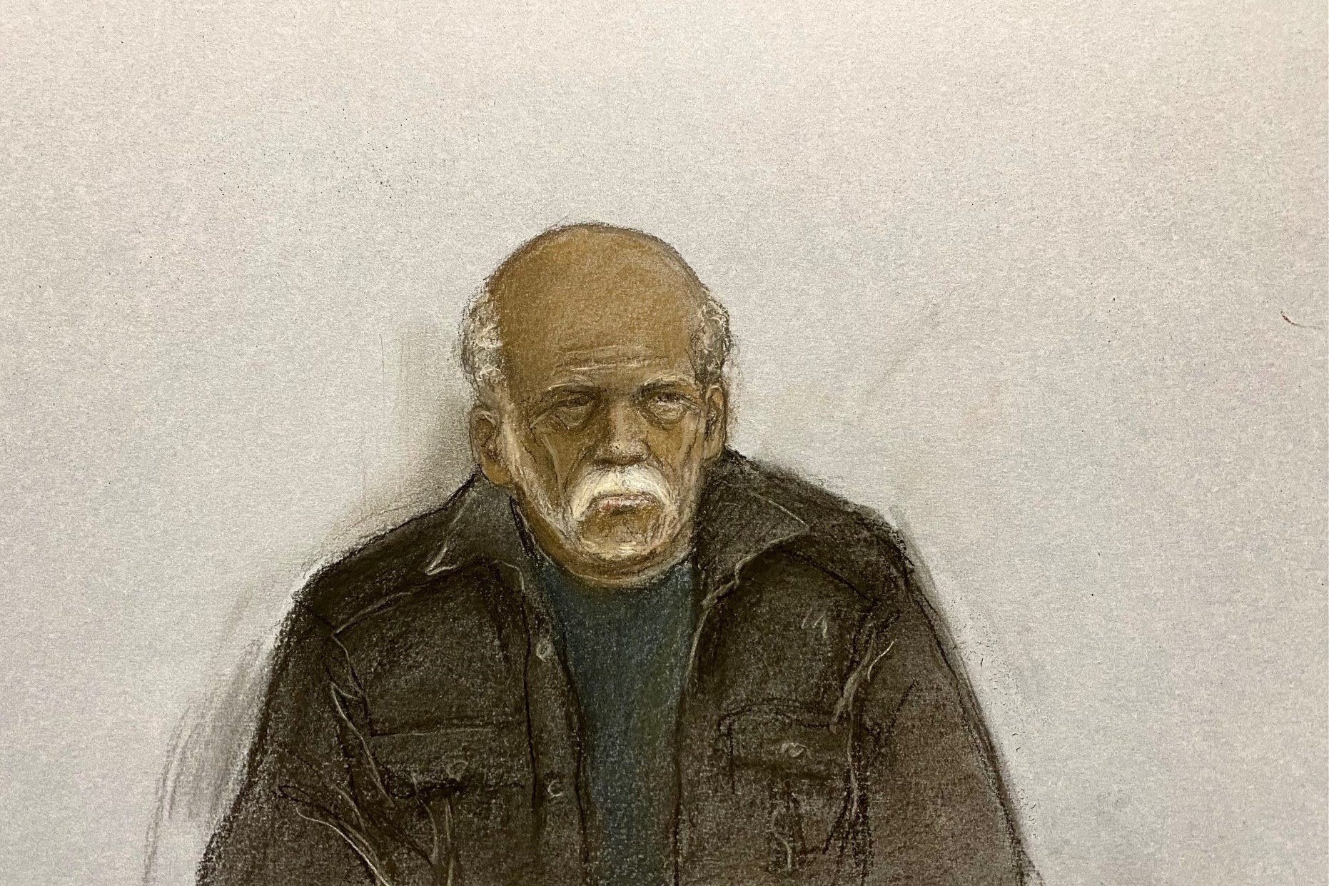 File photo dated 20/11/24 of Court artist drawing by Elizabeth Cook of 92-year-old Ryland Headley appearing via video link at Bristol Magistrates’ Court. Ryland Headley, now aged 92, has been found guilty at Bristol Crown Court of the rape and murder of 75-year-old Louisa Dunne in 1967 in what is thought to be the UK�s longest-running cold case ever to be solved. Issue date: Monday June 30, 2025.