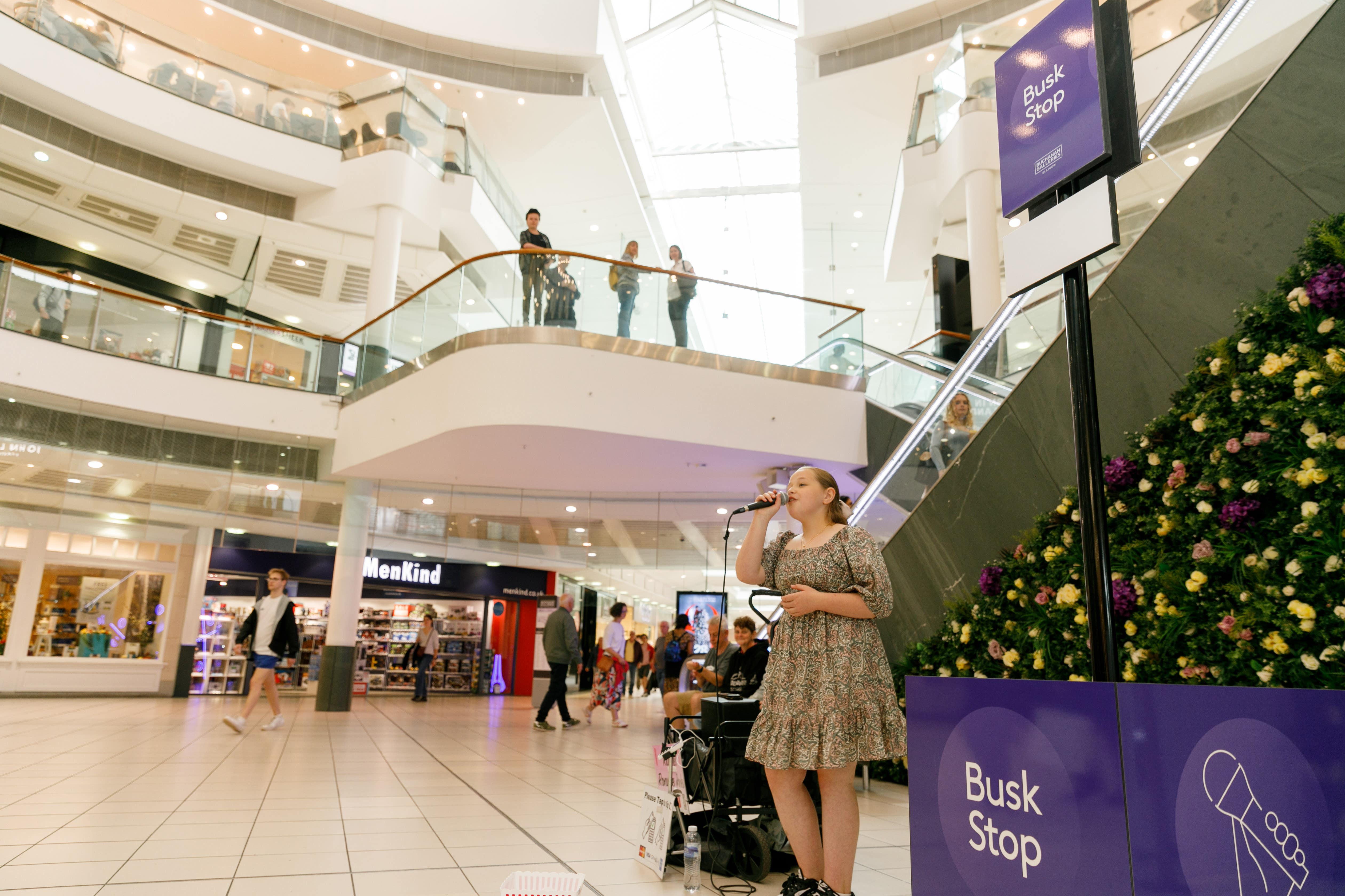 Rachel Ronnie, 11, was the first to perform at the Busk Stop (Jordan Summers/PA)