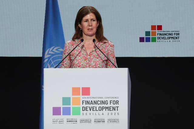 <p>Britain's Minister of State for Development Jennifer Chapman speaks during the 4th International Conference on Financing for Development, in Seville</p>
