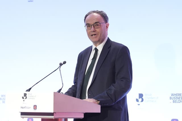 Governor of the Bank of England Andrew Bailey (Stefan Rousseau/PA)