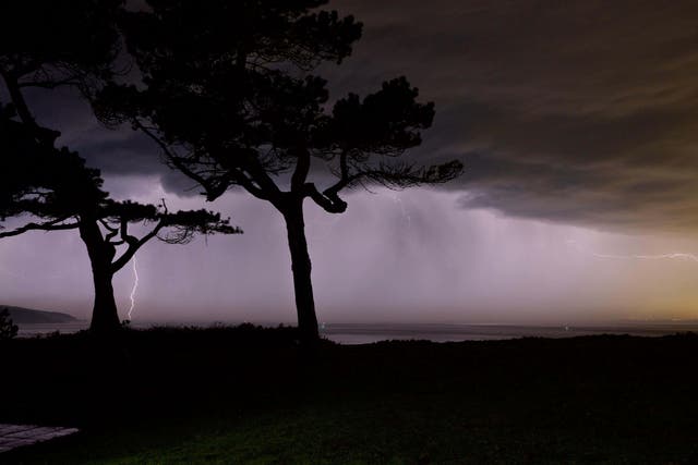 A yellow warning for thunderstorms has been issued by the Met Office for parts of south-east Scotland and north-east England (Alamy/PA)