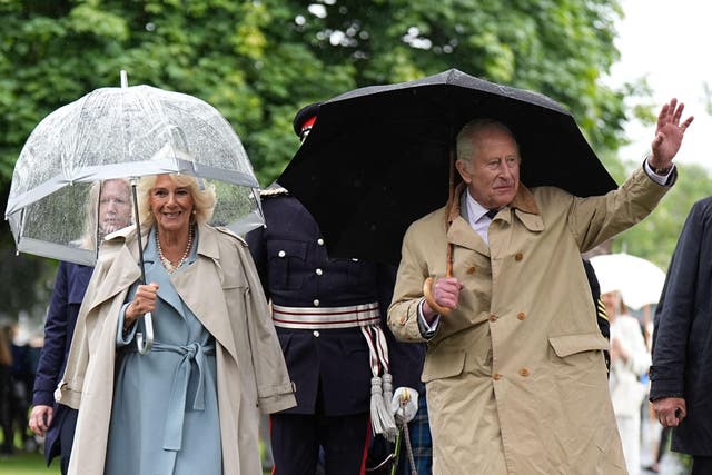 Charles and Camilla unveiled a commemorative cairn to mark the centenary of the Kirkcaldy War Memorial (Aaron Chown/PA)