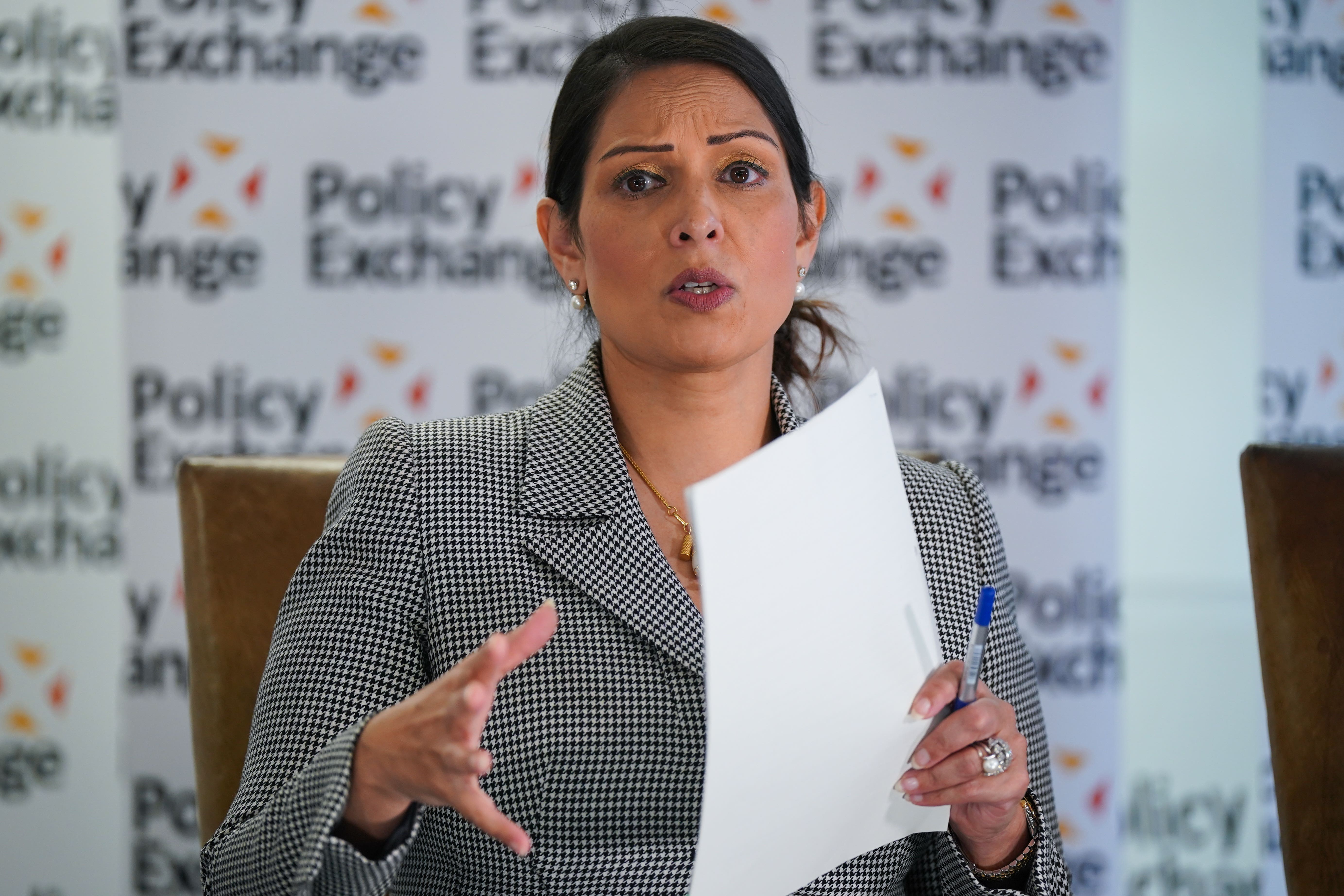 Conservative shadow foreign secretary Dame Priti Patel (Lucy North/PA)