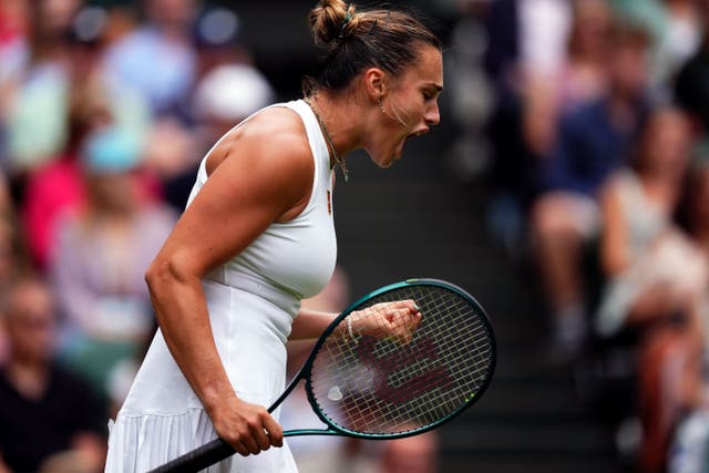 World number one Aryna Sabalenka roared into round three of Wimbledon (Mike Egerton/PA)