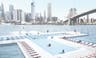 Construction begins on a floating river swimming pool for New York